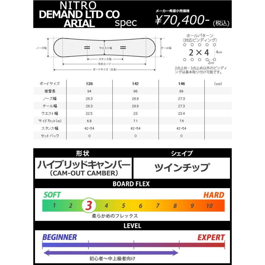23-24 NITRO / ナイトロ DEMAND LTD CAMOUT デマンド メンズ レディース スノーボード グラトリ 板 2024｜breakout｜08