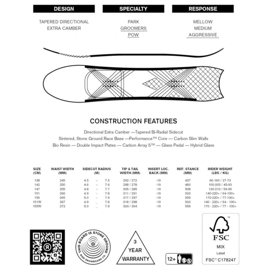 25-26 RIDE/ライド PEACE SEEKER ピースシーカー メンズ レディース