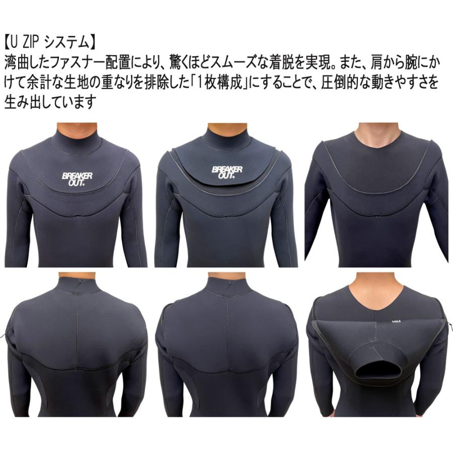 ✳️良品★ブレーカーアウト★3mm★フルスーツ★Lサイズ位★高級超伸縮素材★日本製 2026 国産モデル BREAKER OUT HYBRID U-ZIP FULL SUIT 3mmx2mm