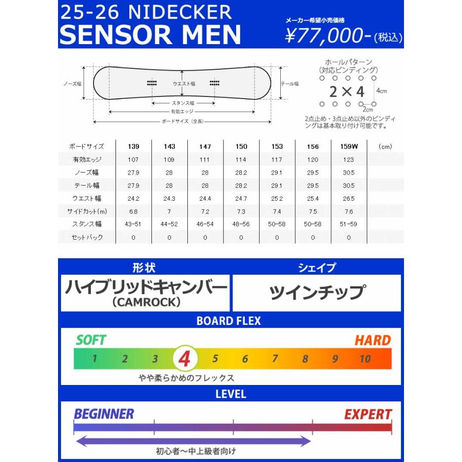 スノーボード NIDECKER SENSOR 150 25/26 NIDECKER 『 Sensor 』 正規販売店 ナイデッカー センサー
