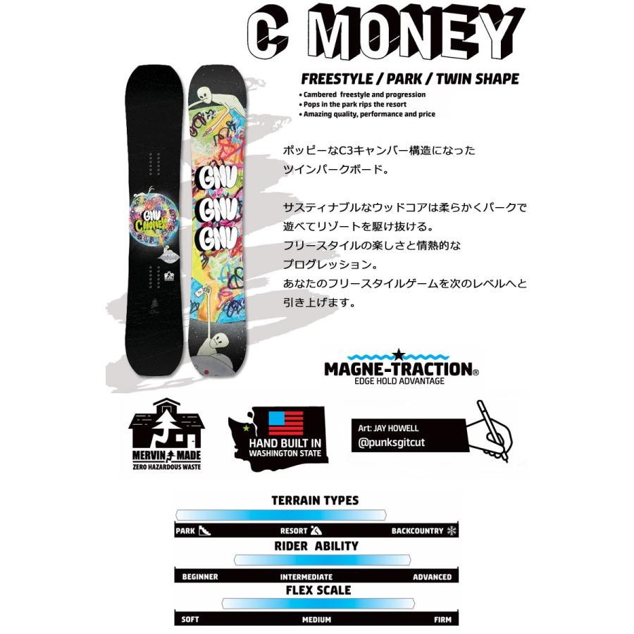 25-26 GNU/グヌー C-MONEY マネー メンズ レディース スノーボード グラトリ ジブ 板 2026 型落ち |  | 01
