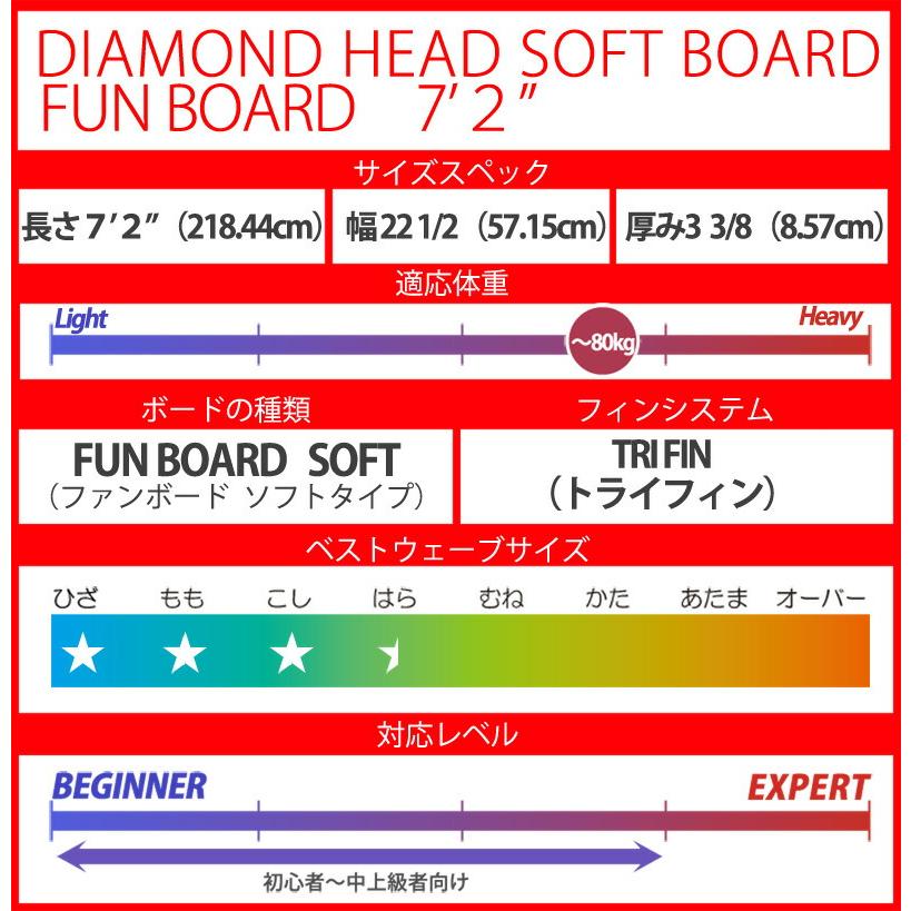 予約商品 3月〜4月上旬入荷予定 サーフボード ソフトボード 7'2 D-4