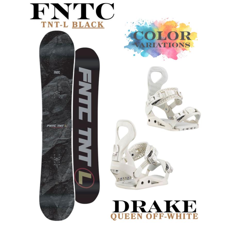 26-27 FNTC TNT-L black × DRAKE QUEEN スノーボード2点セット エフエヌティーシー ドレイク レディース グラトリカービング入門 初心者 ビンディング | DRAKE | 03