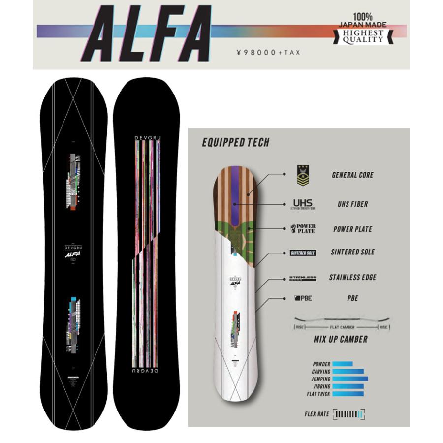 23-24 DEVGRU / デヴグルー ALFA アルファ メンズ レディース スノーボード 国産 板 2024 | DEVGRU | 01