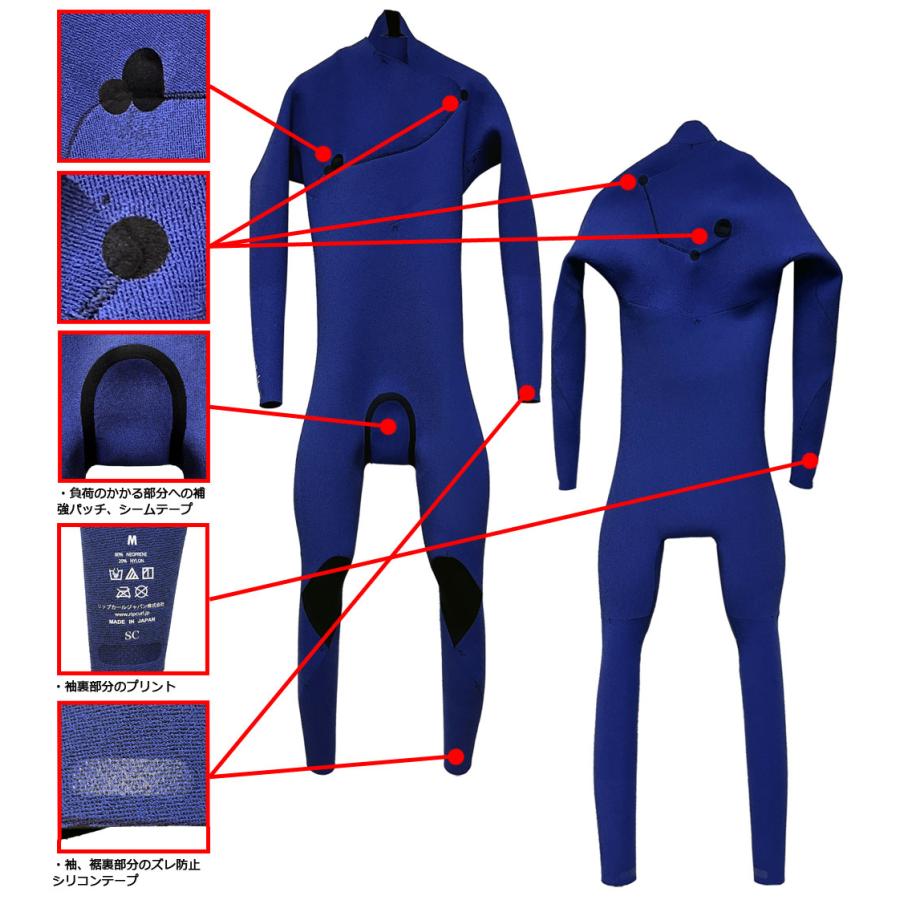 2024 RIPCURL E-BOMB E6 ZIP FREE FULLSUIT/リップカール ジップフリー フルスーツ 3×3 O30-001 ウェットスーツ サーフィン ジャージ 春秋用 数量限定｜breakout｜07