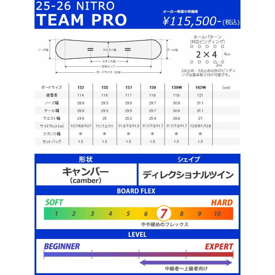 25-26 NITRO/ナイトロ TEAM PRO チームプロ メンズ スノーボード パーク 板 2026 | NITRO(スポーツ) | 06