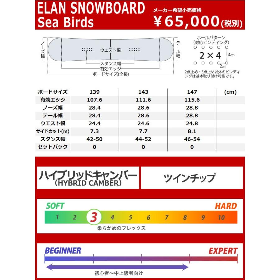elan 特典付き！19-20 ELAN エラン SeaBirds シーバーズ ツイン