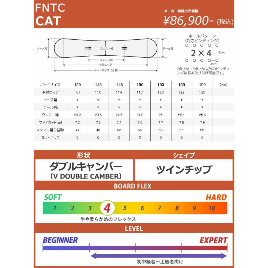 24-25 FNTC/エフエヌティーシー CAT メンズ レディース スノーボード スノボー先生 パウダー 板 2025 | FNTC | 13