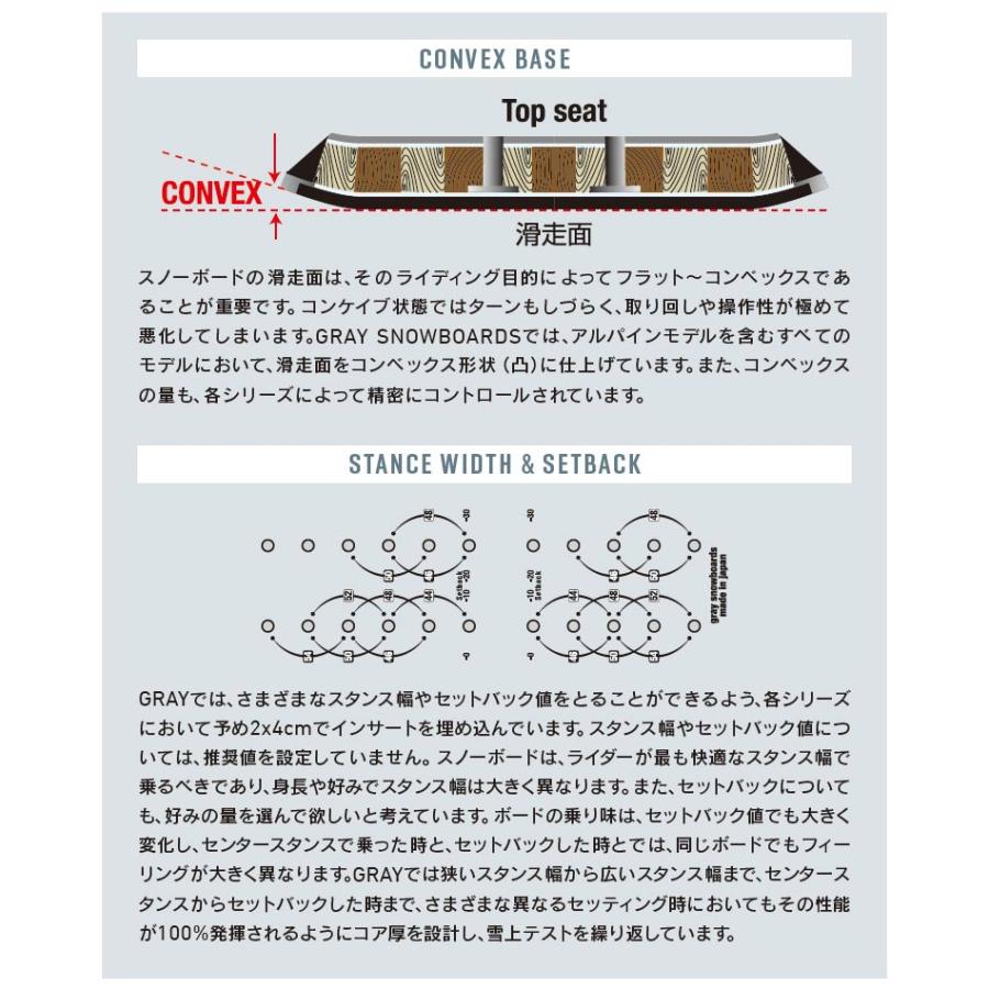 25-26 GRAY/グレイ FORCE フォース  アルペン メンズ レディース 国産 スノーボード 板 2026 | GRAY | 06