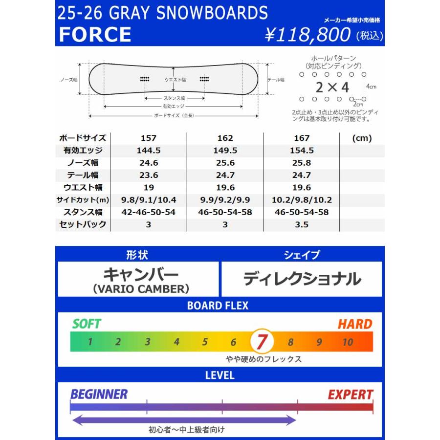 GRAY 25-26 GRAY/グレイ FORCE フォース アルペン メンズ レディース