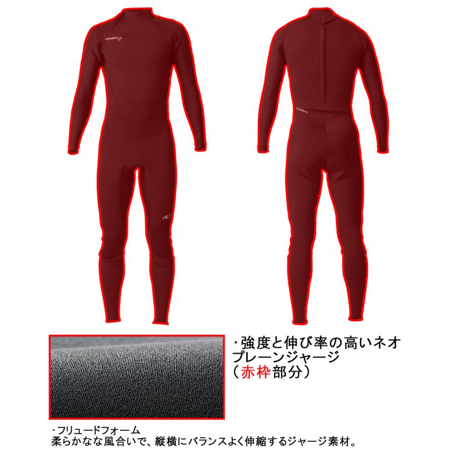 2023 O'NEILL SUPERFREAK FULL SUIT / オニール スーパーフリーク フルスーツ 3mm×2mm WSS-106A3 ウェットスーツ サーフィン バックジップ ジャージ 春秋用｜breakout｜08