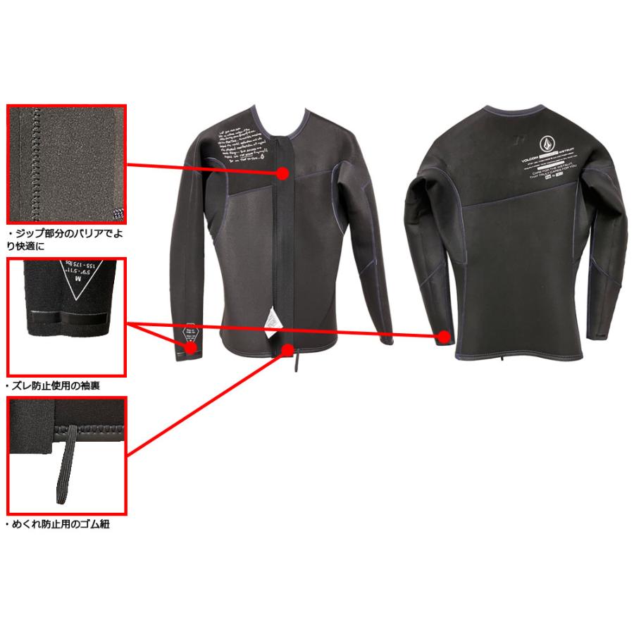 2024継続 VOLCOM 1.5MM FRONT ZIP NEOPRENE TOP A9612401 / ボルコム