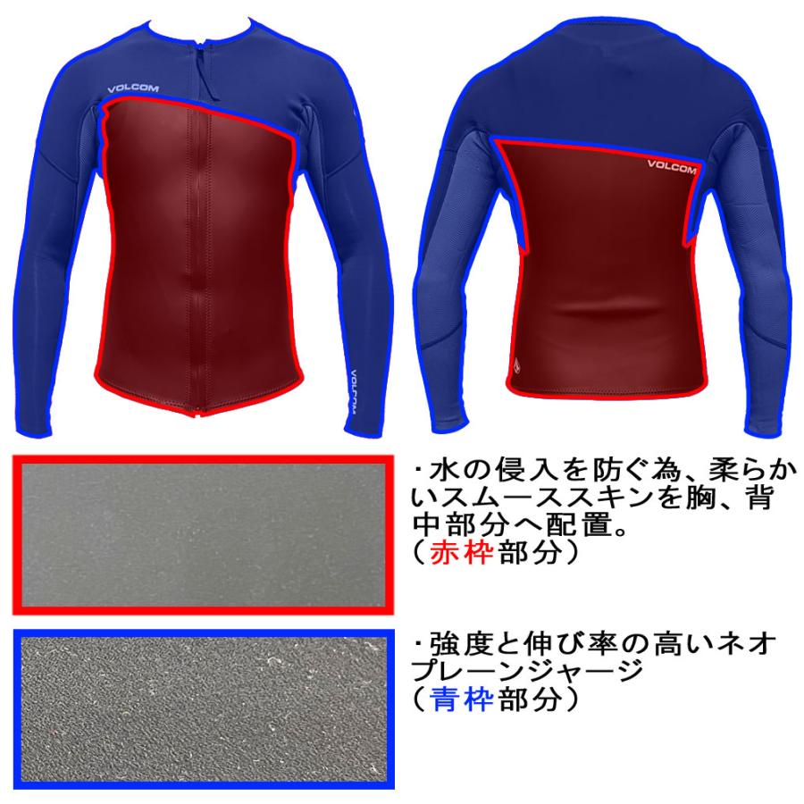 Volcom 青 長袖ショートジョンウェットスーツ 24継続 VOLCOM 1.5 FRONT ZIP NEOPRENE TOP/ボルコム ネオプレン