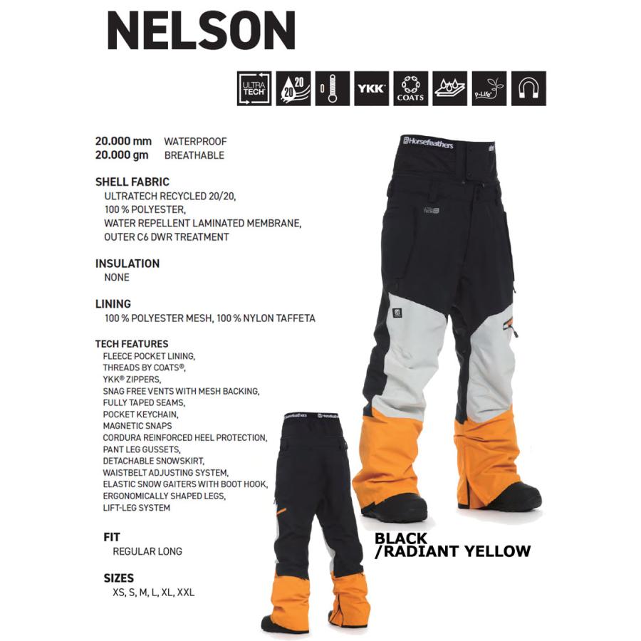 23-24 HORSEFEATHERS/フォースフェザーズ NELSON PANTS メンズ 防水 