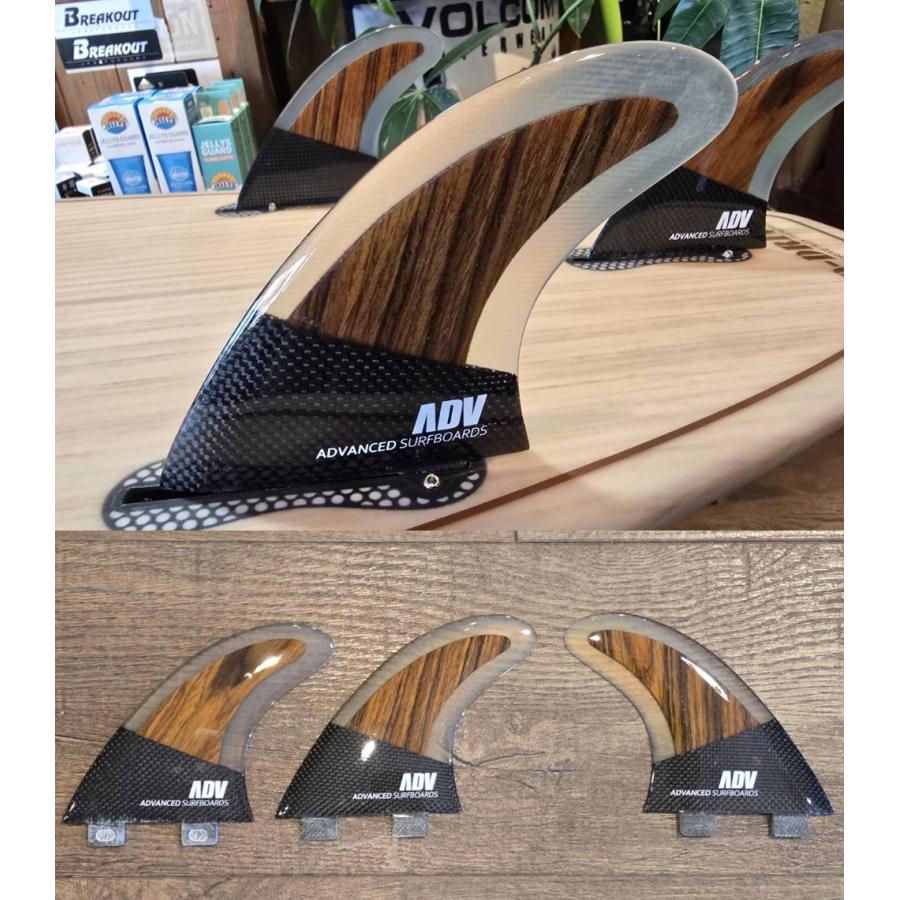FCS ADVANCED/アドバンス グラスフィン カーボン ウッドトライ 3フィン