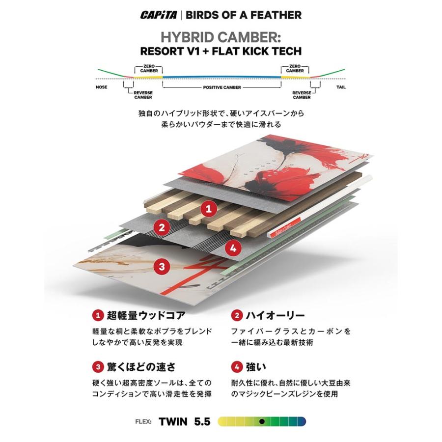 26-27 CAPITA/キャピタ BIRDS OF A FEATHER バードオブアフェザー レディース スノーボード オールラウンド 板 2027 予約商品の画像