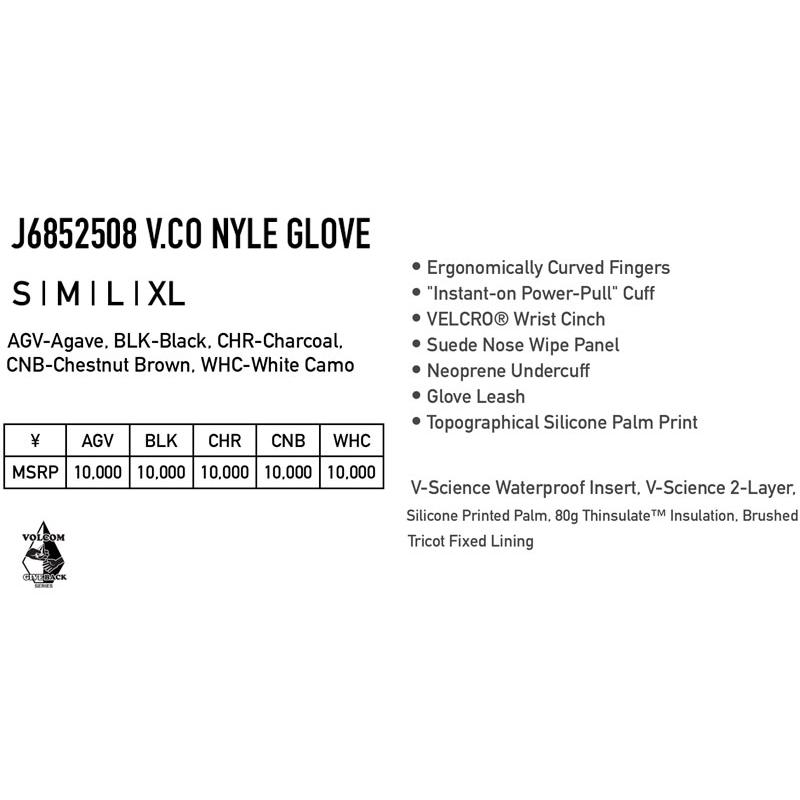 24-25 VOLCOM / ボルコム V.CO NYLE glove グローブ 手袋 メンズ レディース スノーボード スキー 2025 | VOLCOM | 01