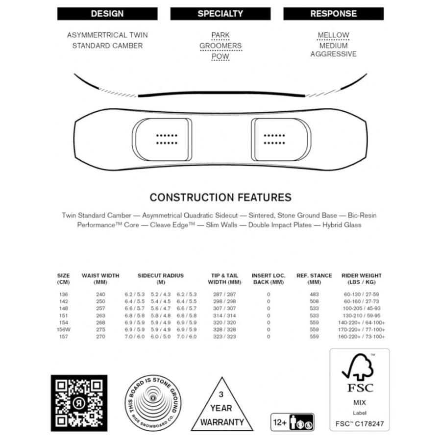 24-25 RIDE/ライド TWINPIG ツインピグ メンズ レディース ジブ