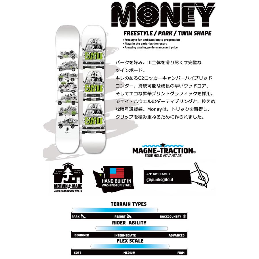 26-27 GNU/グヌー MONEY マネー メンズ レディース スノーボード ジブ