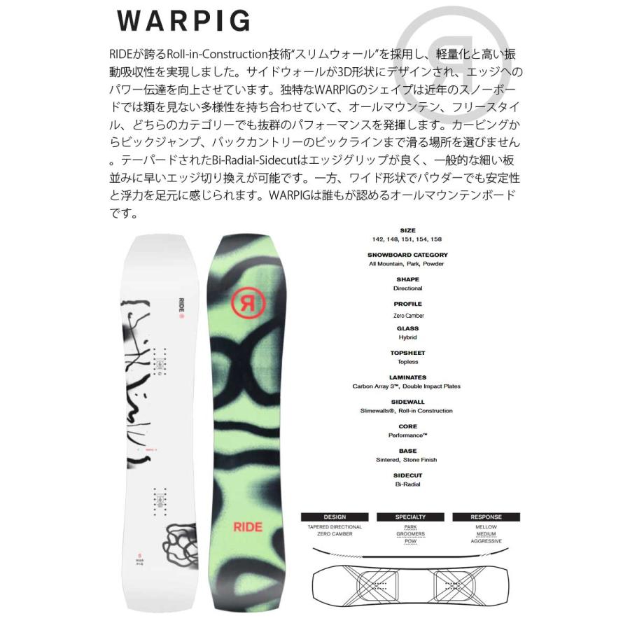 23-24 RIDE / ライド WARPIG スーパーピグ メンズ レディース 23-24 RIDE / ライド WARPIG スーパーピグ メンズ レディース