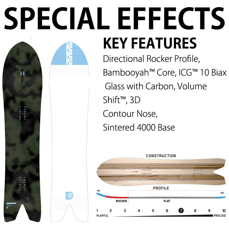 2324 K2 / ケーツー SPECIAL EFFECTS スペシャルエフェクトス メンズ レディース スノーボード パウダー 天海洋 板