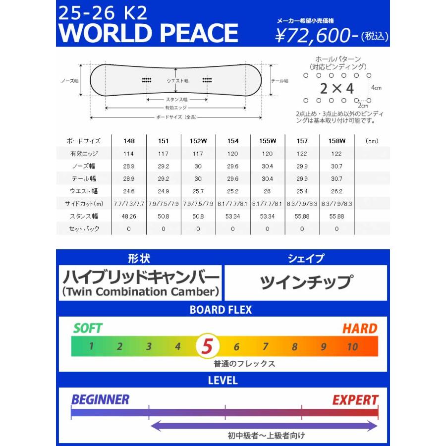 25-26 K2/ケーツー WORLD PEACE ワールドピース メンズ レディース