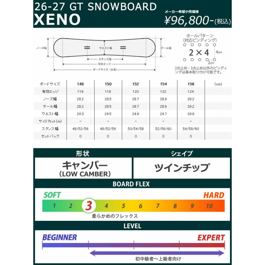 NOW 26-27 GT-SNOWBOARD/ジーティー XENO ゼノ メンズ スノーボード
