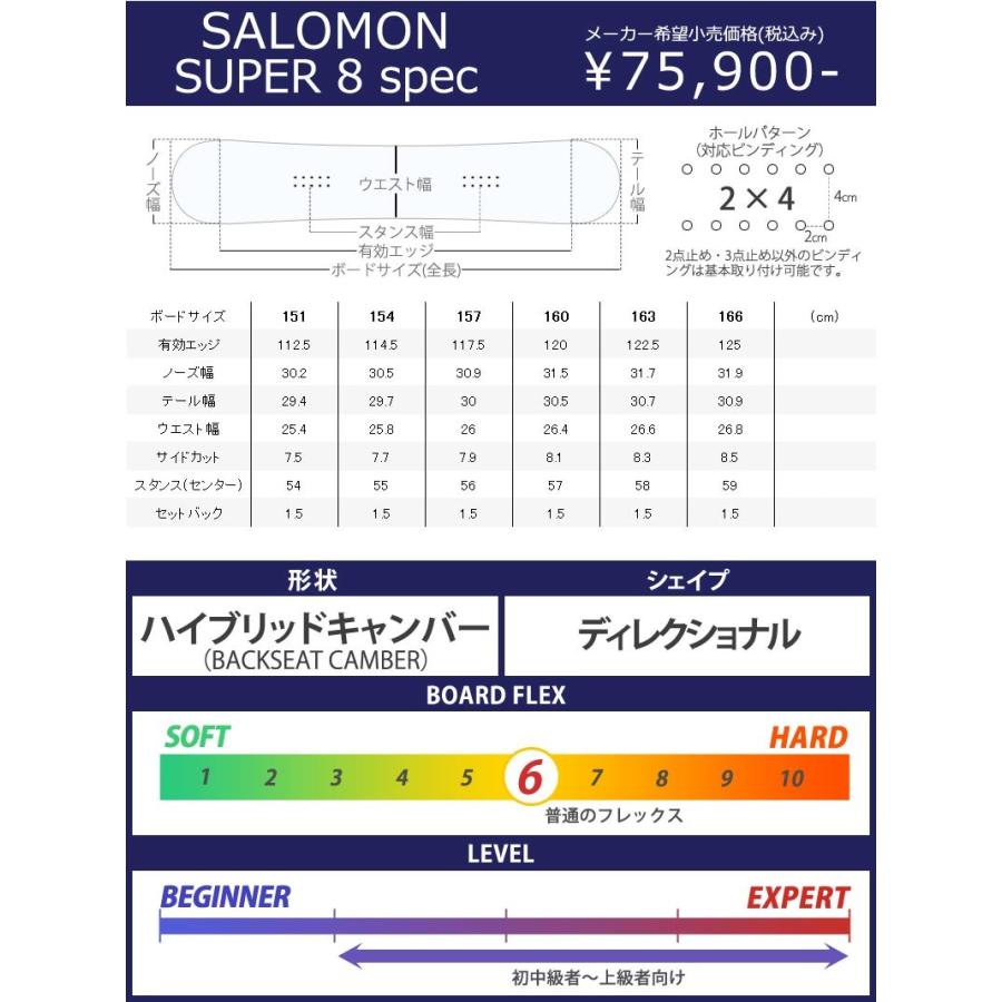 20-21 SALOMON / サロモン SUPER8 スーパーエイト メンズ 板 スノーボード 2021｜breakout｜03