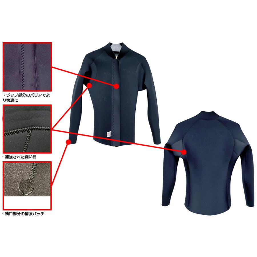 2023 RASH JB FASTENER LONG TAPPA / ラッシュ フロントジップ ロングタッパ 2mm ウェットスーツ サーフィン スキン ジャージ 夏用 |  | 06