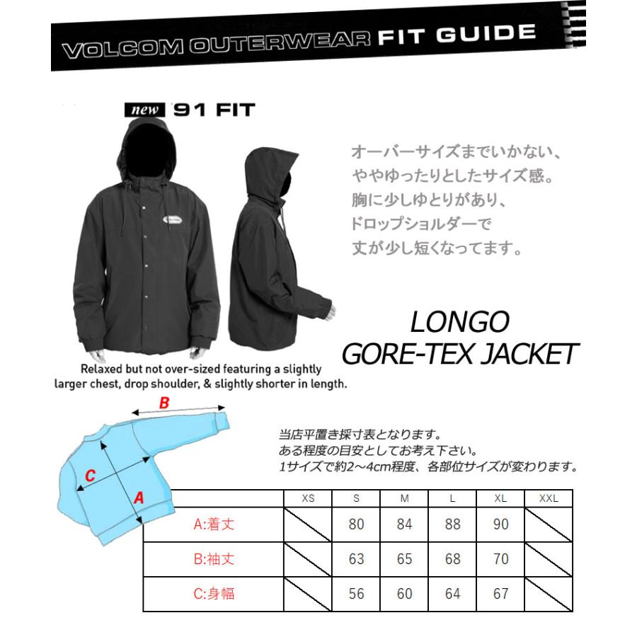 23-24 VOLCOM/ボルコム LONGO GORE-TEX jacket メンズ レディース アーサー・ロンゴ 防水ゴアテックスジャケット スノーボードウェア スノーウェアー 2024｜breakout｜06