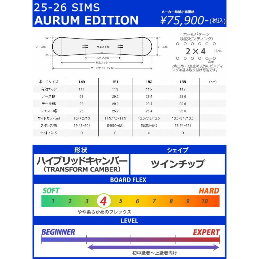 SIMS 25-26 SIMS/シムス AURUM EDITION オーラムエディション メンズ