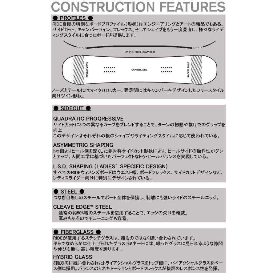 20-21 RIDE / ライド BACK TALK バックトーク レディース 板 スノーボード 2021 TALK RIDE BACK 項目選択肢の 金額加算で特典GET にて特典を追加した場合及び メンテナンスをグレードアップした場合 買い物カゴ内の金額には反映されません ご注文確定後に当店にて金額の修正をさせていただきます 形状ハイブリッドキャンバー Hybrid ワンメイク キッカー ハーフパイプ3 ジブトリック BOX＆レール フリーラン