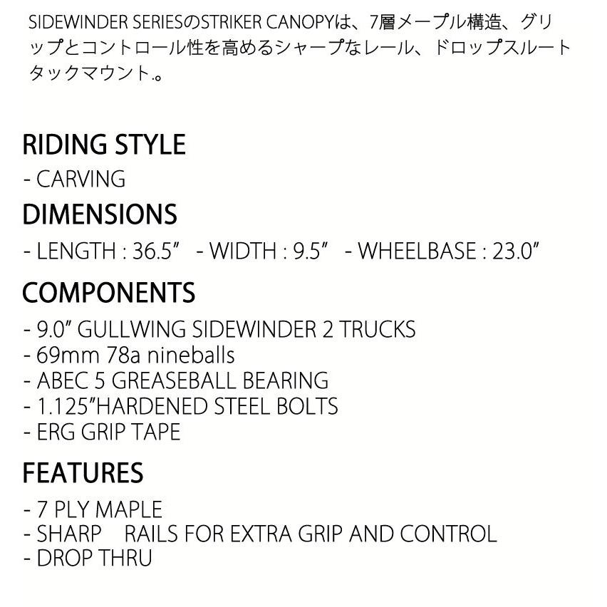 SECTOR9/セクターナイン STRIKER CANOPY 36.5inc サーフスケート