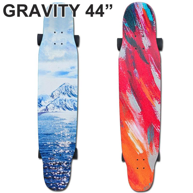 GRAVITY グラビティー 44インチ ロングスケートボード ステップ クルージング サーフスケート スケボー スケートボード コンプリートデッキ | 