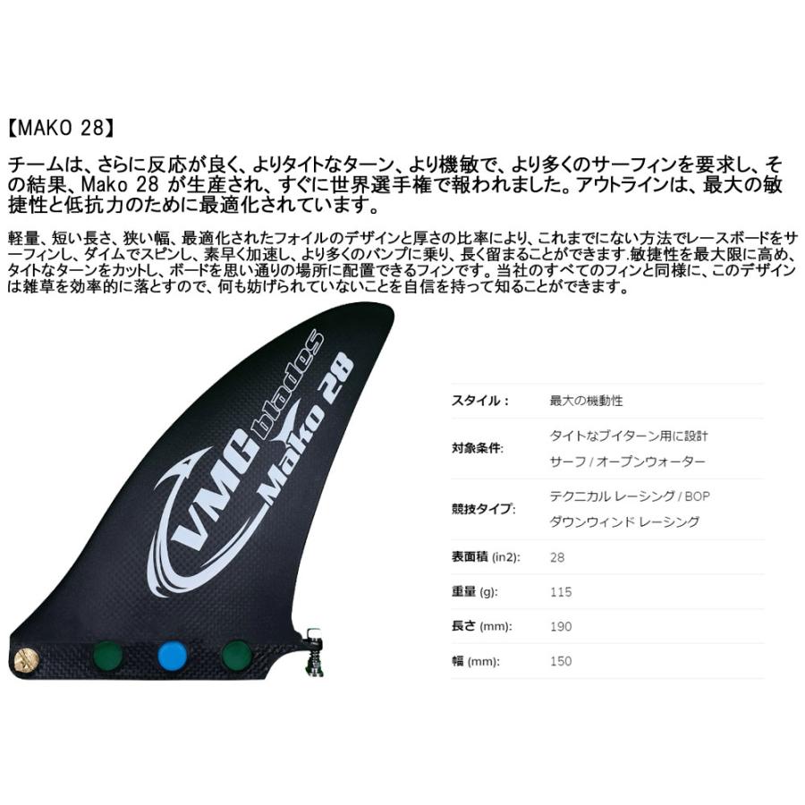 新品SUPレースボードフィンVMG blades Mako28 VMG Blades SUP FIN / ブイエムジーブレード サップフィン