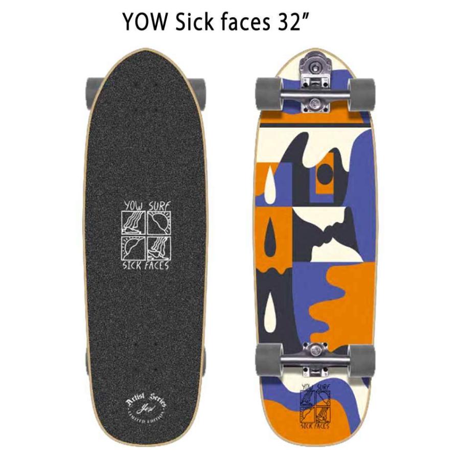 YOW/ヤウ SKATE SICK FACES シックフェイス 32inc サーフスケート