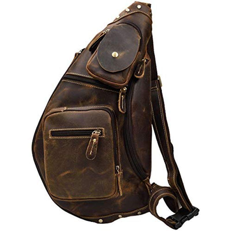 翌日配送可 メンズ ボディバッグ レザー レトロ 斜め掛け鞄 男性 本革 ディバッグ 大容量 ワンショルダーバッグ ブラウン4 セール 公式 サイト Www Superavila Com