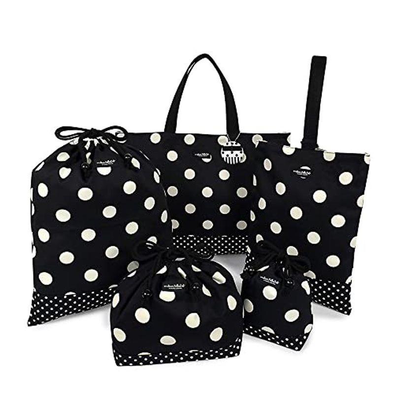 入園入学セット Polka Dot Large Twill Black 入園グッズ 入学グッズ 小学校入学準備 N 商い