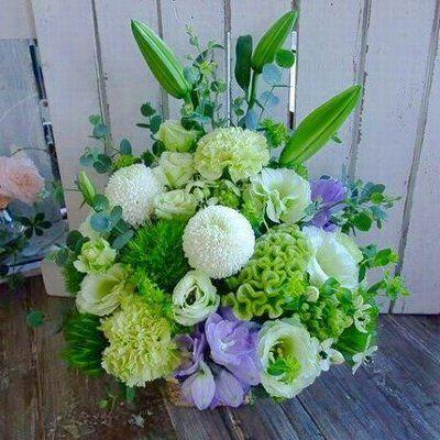 お供えおまかせアレンジメント お悔やみ 命日 お盆 お彼岸（Yahoo!・with flower Breeze）