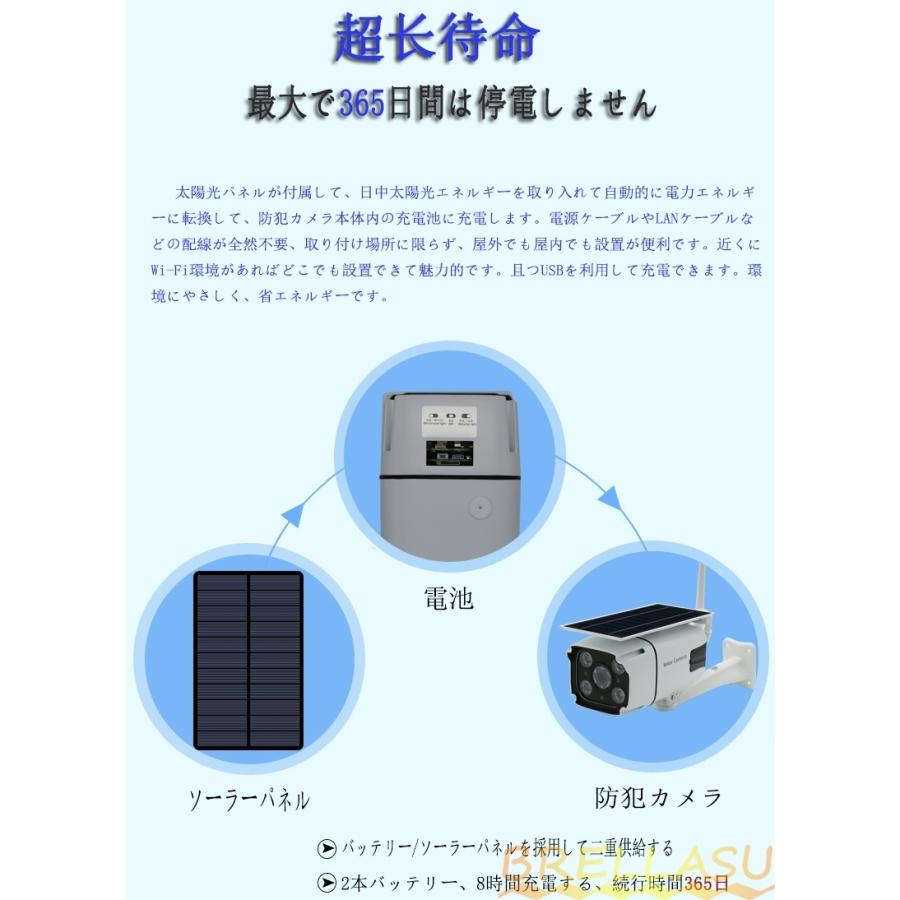 防犯カメラ ソーラー ワイヤレス WiFi APP 遠隔操作 暗視 PIR人体検知