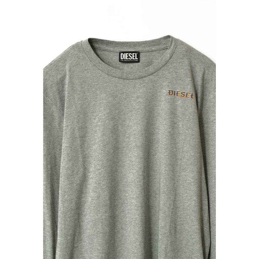 ディーゼル ロングＴシャツ ロンT 長袖 丸首 クルーネック T-JUST-LS-E7  メンズ A06775 0GRAI グレー DIESEL｜breramode｜02