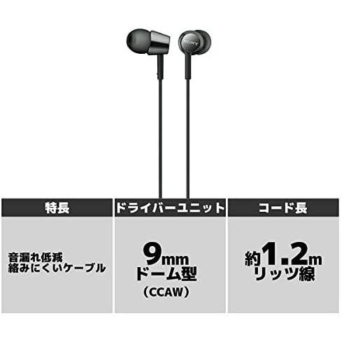SONY（ソニー） ヘッドホン MDR-EX155 カナル型 ブラック MDR-EX155 B