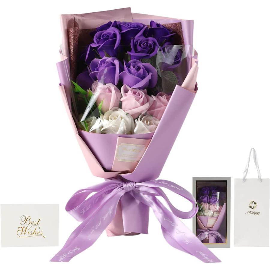 ソープフラワー薔薇 青と赤のラメ付き21本 ソープフラワー薔薇 青と赤のラメ付き21本 ソープフラワー薔薇 青と