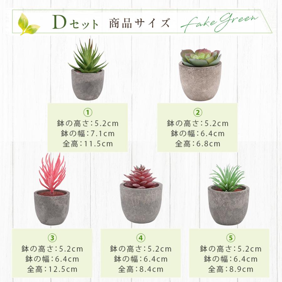 5点セット フェイクグリーン ミニ 人工観葉植物 人工多肉植物 観葉植物
