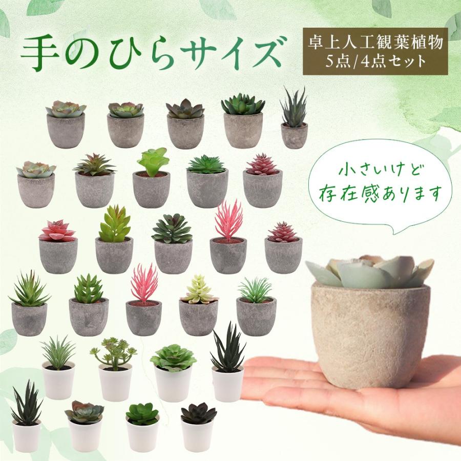 フェイクグリーン　人工観葉植物 5点セット フェイクグリーン ミニ 人工観葉植物 人工多肉植物 観葉植物