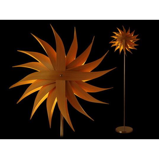 照明作家 谷俊幸WAPPA FLOOR KAZAGURUMA風車 フロアフロアランプ秋田杉