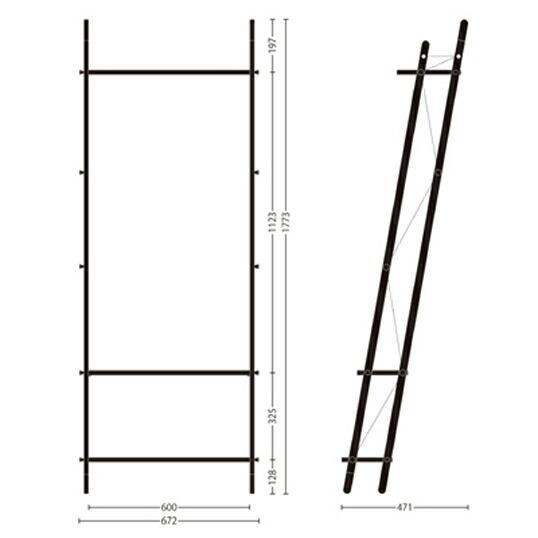 abode / LADDER RACK - Tall折畳みできるラック上段の棚板にはハンガーが掛かりますデザイナーズ家具｜bricbloc｜04
