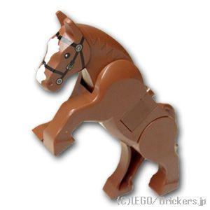 LEGO レゴ パーツ ばら売り #10352c01pb01 馬 - 可動脚 ブラック 