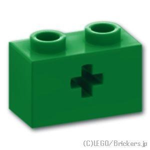 レゴ パーツ ばら売り #32064 テクニック ブロック 1 x 2 - 軸穴：グリーン | LEGOの部品 | LEGO
