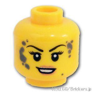 レゴ パーツ ばら売り ミニフィグ ヘッド キリリ顔 泥汚れのニヤリ顔 イエロー Lego 部品 3626cpb2147 024 レゴブロック専門店ブリッカーズ 通販 Yahoo ショッピング